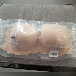 Strapless Lightly Lined Emma Lace Straight Back Bra- 40 G